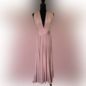 Women convertible multi ways wrap dresses pink